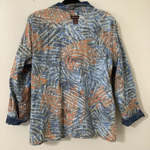 Vintage Artsy Bohemian Hippie Reversible Embroidered Patchwork Denim Jacket XL - Picture 5 of 5